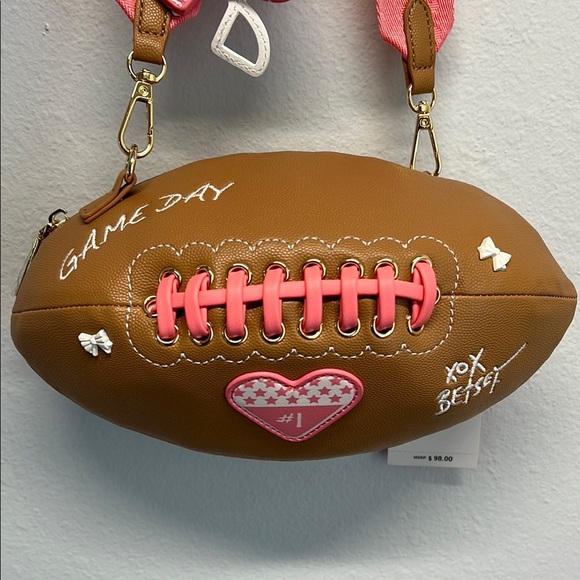 Betsey Johnson | Kitsch XOTOSS Football Bag 🏈 🎀 - Picture 1 of 16